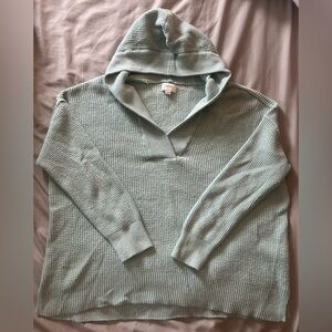 Aerie blueish-green light sweater with hood, size small